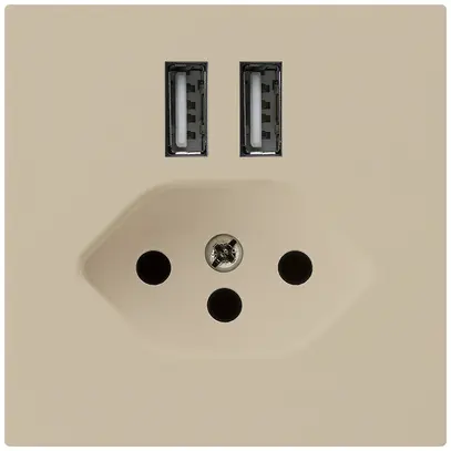Prise 2×USB & T13 kallysto A 2400mA beige 