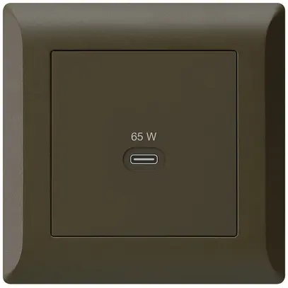 Presa di ricarica USB INC Hager kallysto.line tipo C 65W 3250mA marrone 
