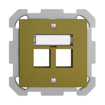 Kit montaggio ENC EDIZIOdue FM, uscita dritta, per 2×Keystone, olive 