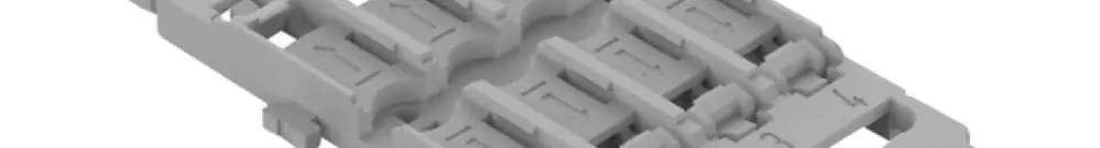 Adaptateur de fixation WAGO a.décharge d.traction 8×4mm² pied pour montage gris 