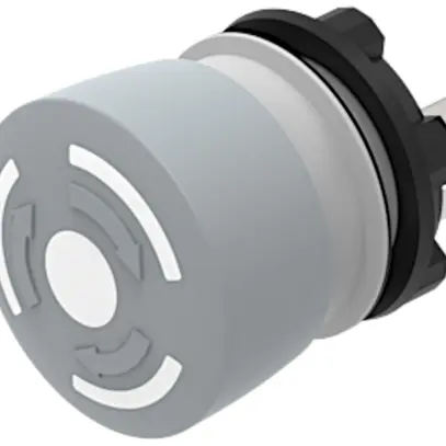 Pulsante a fungo EAO 84 1NC raccordo saldare/spina Ø22.3mm grigio/nero 