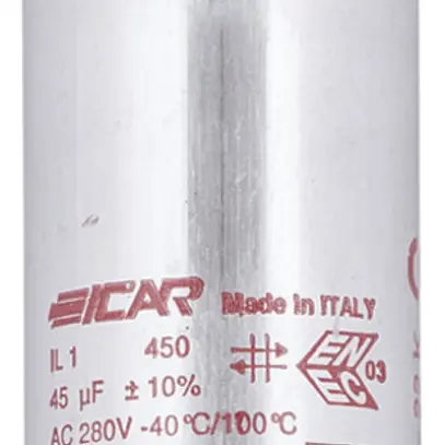 Condensatore ICAR IL 1/450 45X128MM 45µF 250V p.lampada (parallelo) Ø45×128mm 