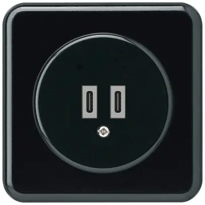 Presa di carica USB INC Hager basico C-C 20W 5V 86×86mm nero 
