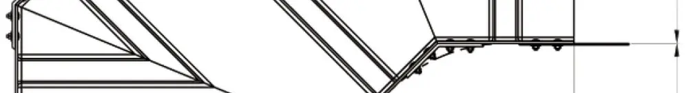 Coude horizontal EBO KKB 90° 400×80mm rayon 250mm 