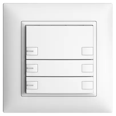 Poussoir KNX RGB ENC EDUE FMI, 250mW, a.LED RGB, 3×poussoir, comm.2×touches, bc 