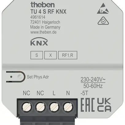 Interfaccia per pulsante KNX INC Theben TU 4 S RF 4-canale 