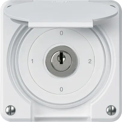 Interrupteur à clé ENC robusto IP55 avec clapet S2/1P blanc pour combinaison 