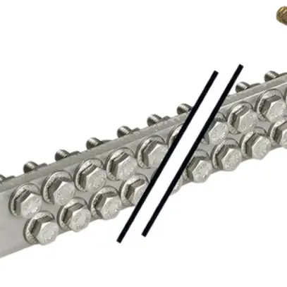 Potenzialausgleichsschiene Flury PA 21, Inox A2, 2-reihig, 325×60×5mm, 16×M8 