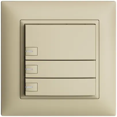 UP-Universaltaster 3×1T Steckklemme EDIZIOdue vanille, mit LED 