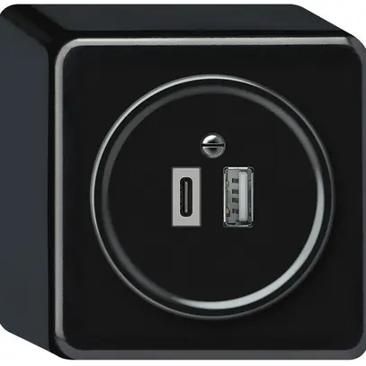 Presa di carica USB AP origin 1×USB-A 1×USB-C 3000mA 5V nero 