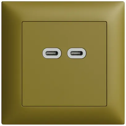 Prise ENC USB 18W 2×type C Feller EDIZIOdue FMI 230V 3600mA olive 