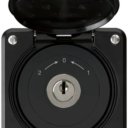 Contact pivotant à clé ENC robusto IP55 noir avec clapet inverseur 