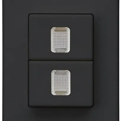 Poussoir double INC Hager FLF 10A/250V 0/1L illuminé noir 