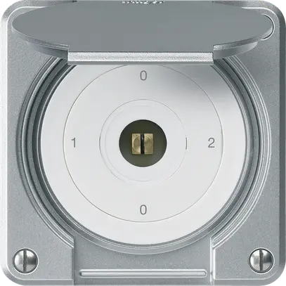Interrupteur à clé carrée ENC robusto IP55 avec clapet S2/1P aluminium combi 