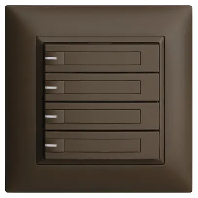 Poussoir KNX RGB ENC EDUE FMI, 250mW, a.LED RGB, papier, 4×pouss., 1×touche, cof 