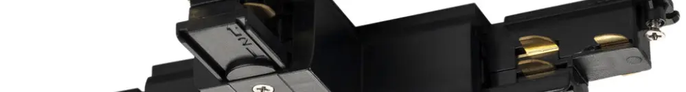 Raccordo a T SLV per binario conduttore S-TRACK DALI 3f, PE a sinistra, nero 