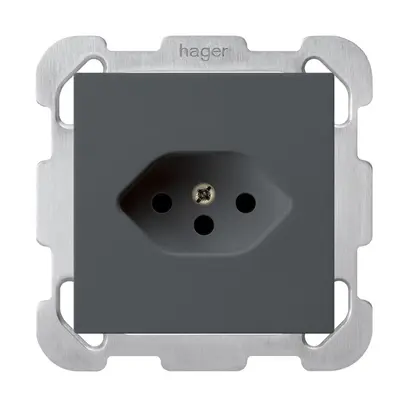 Prise ENC kallysto T13 anthracite avec sécurité enfants avec plaque de fixation 