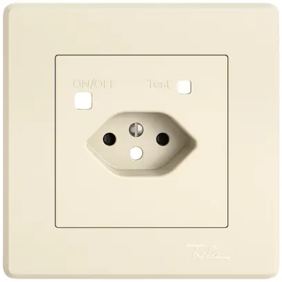 Abdeckset EDIZIO.liv für Fehlerstrom-Schutzsteckdose 96×96mm crema 