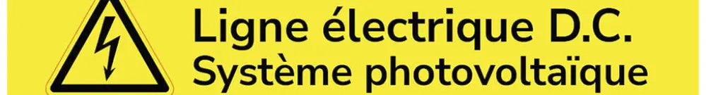 Autocollant d'avertissement ELBRO Ligne électrique Système photovolta.90×25mm jn 