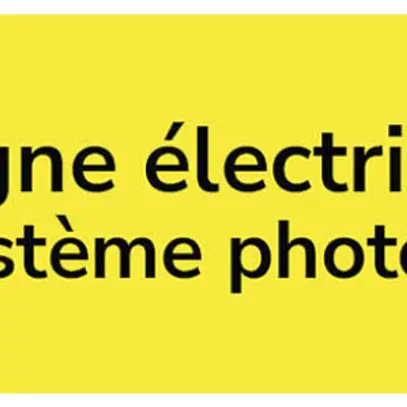 Autocollant d'avertissement ELBRO Ligne électrique Système photovolta.90×25mm jn 