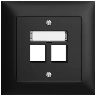 Kit de montage ENC EDIZIOdue FMI, sortie droite, pour 2×Keystone, noir 