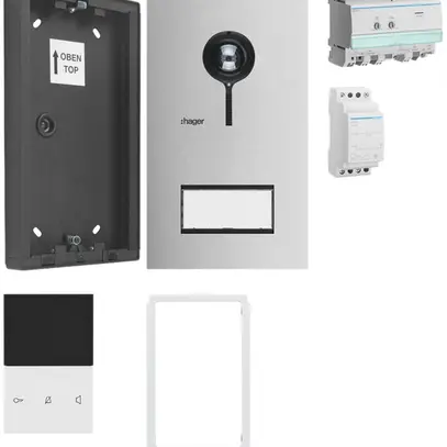 Kit vidéo AP Hager elcom.start pour 1 appartement 