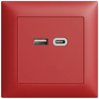 Presa INC USB 18W tipo A + tipo C Feller EDIZIOdue FMI 230V 3600mA berry 