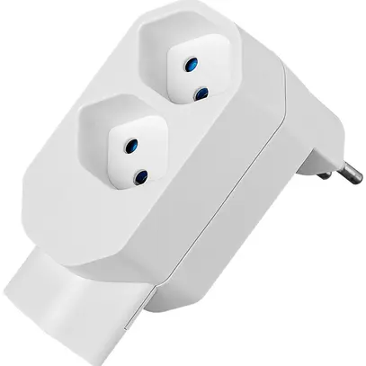 Mehrfachstecker LINE 2×T13+1×T13 drehbar 320° 10A 230V IP20 weiss 