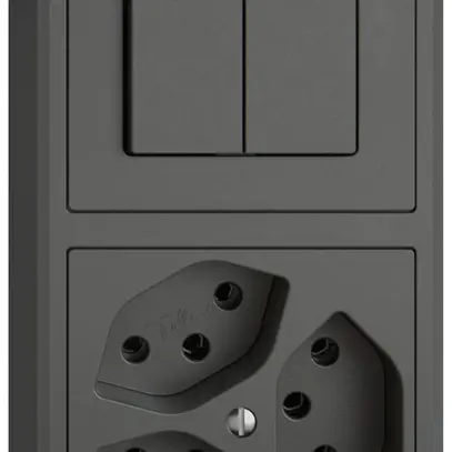 AP-Kombination EDIZIO.liv SNAPFIX® 2×1 140×74mm Schema 1/3+3/1L+3×T13 dunkelgrau 