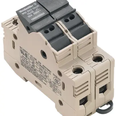 Morsetto fusible Weidmüller WSI /2 10×38 connessione a vite 25mm² TS35 beige 