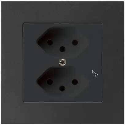 Presa INC kallysto.pro 2×T13/1 nero con protezione bambini 