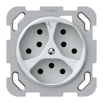 Presa INC origin 3×tipo 13 1×S 10A 230V 77×77mm bianco 