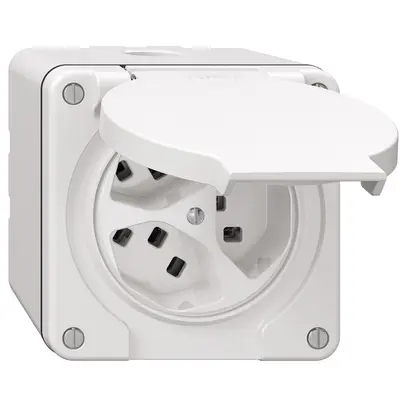 Presa NAP NEVO, 3×T23, IP21, bianco 