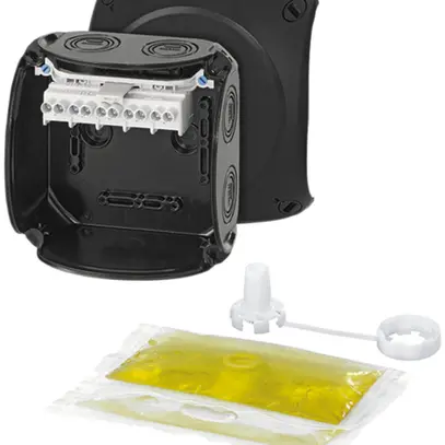 Scatola di derivazion.AP Hensel WP nero 1.5…6mm² 5P 850ml 40A 