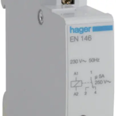 Relais d'interface Hager 230VAC 0 fermeur 0 ouvreur 1 inverseur 5A 230VAC 1UM 