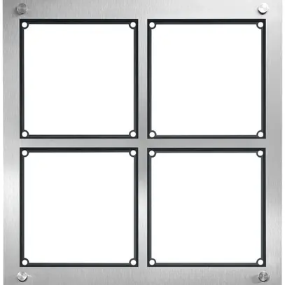 Boîtier ENC pour interphone Hager elcom.modesta 2×2 2-fils avec cadre, acier fin 