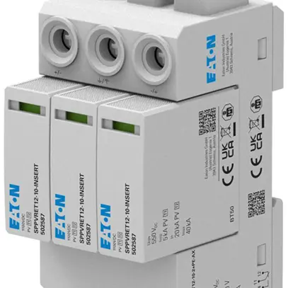 Scaricatore di sovratensione Eaton SPPVRET12-10-2+PE 1000VDC 5kA 4.4kV 3UM 