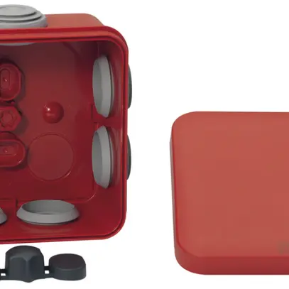 Scatola di derivazione AP Mureva 80×80mm vuota rosso IP55 