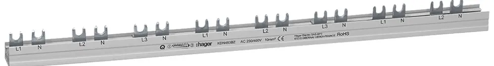 Pettine di raccordo Hager 3P+N 10mm² per ARFxxxD 24 moduli 