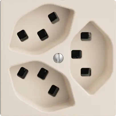 Prise EDIZIOdue 3×T23 crema 16A, avec bornes enf. 