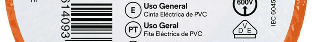 Nastro isolante 3M Temflex 165 19mm×20m×0.15mm arancione VDE 600V 0…90°C 