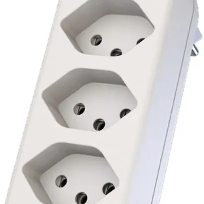 Dreifachstecker Typ 13 maxADAPTturn 10A 250V, 3×Front, drehbar, weiss 