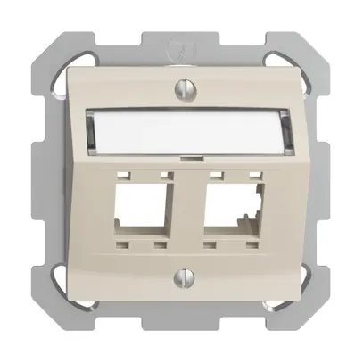 UP-Montageset EDIZIOdue, mit Schrägauslasshaube, für 2×RJ45, crema 