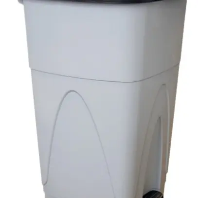 Poubelle à pédale Plica KICK 110 litres, avec roues, 91×48×56cm, gris 