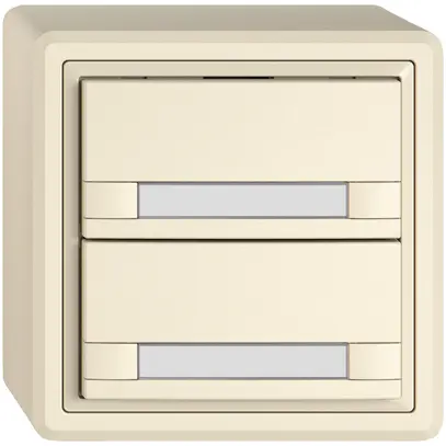 Poussoir KNX RGB AP EDIZIO.liv SNAPFIX® capteur temp.s.LED étiqu.2× comm.2T cr 
