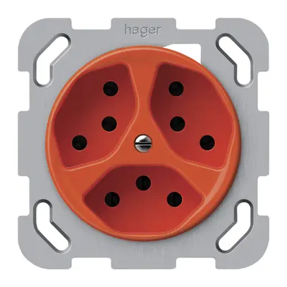Presa INC origin 3×tipo 13 10A 230V 77×77mm arancione 