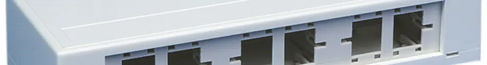 Boîtier compact 6×1 port blanc R&M freenet 