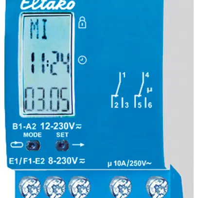 Interrupteur horaire num.AMD Eltako S2U12DBT-UC 12…230V 2C 10A/250V Bluetooth 