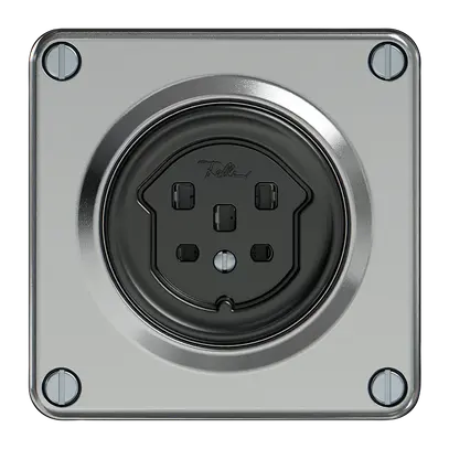 Prise ELEMENT SNAPFIX® 1×type 25 16A 440V avec clapet IP20 alu 