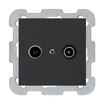 Prise de passage ENC kallysto R/TV 14dB noir avec plaque de fixation 